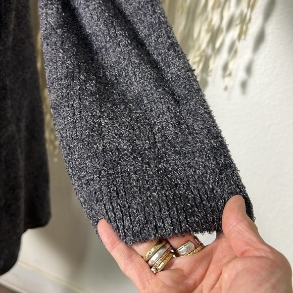 Barefoot Dreams CozyChic Lite Black Gray Open Front Cardigan Loungewear Size 2 - Picture 5 of 12